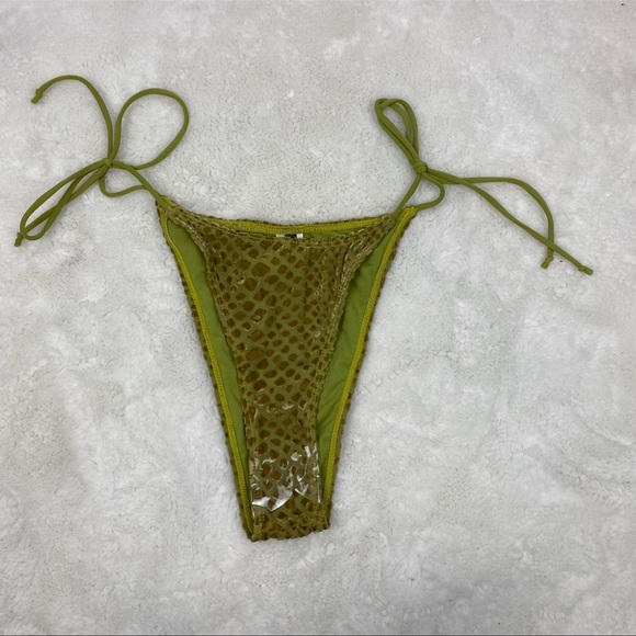 NWT Pretty Little Thing Olive Devore Bikini Bottoms - Picture 6 of 10